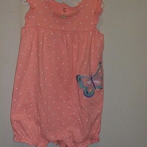 Carter's polka dot butterfly romper